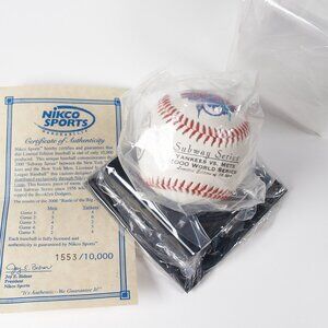 NY Yankees Mets 2000 World Subway Series Baseball - Nikco Limited Edition w/ COA
